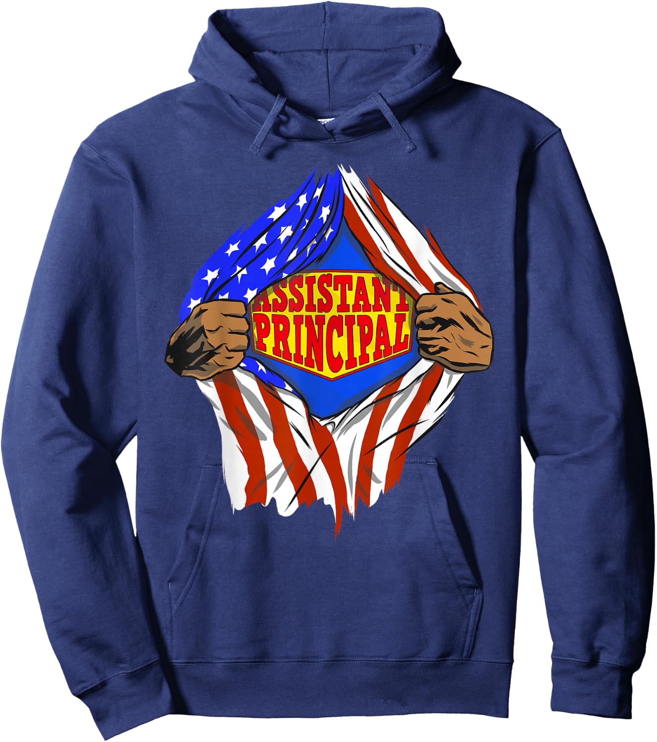 Funny Super Assistant Principal Hero Job Hoodie - Hoodie | Navy