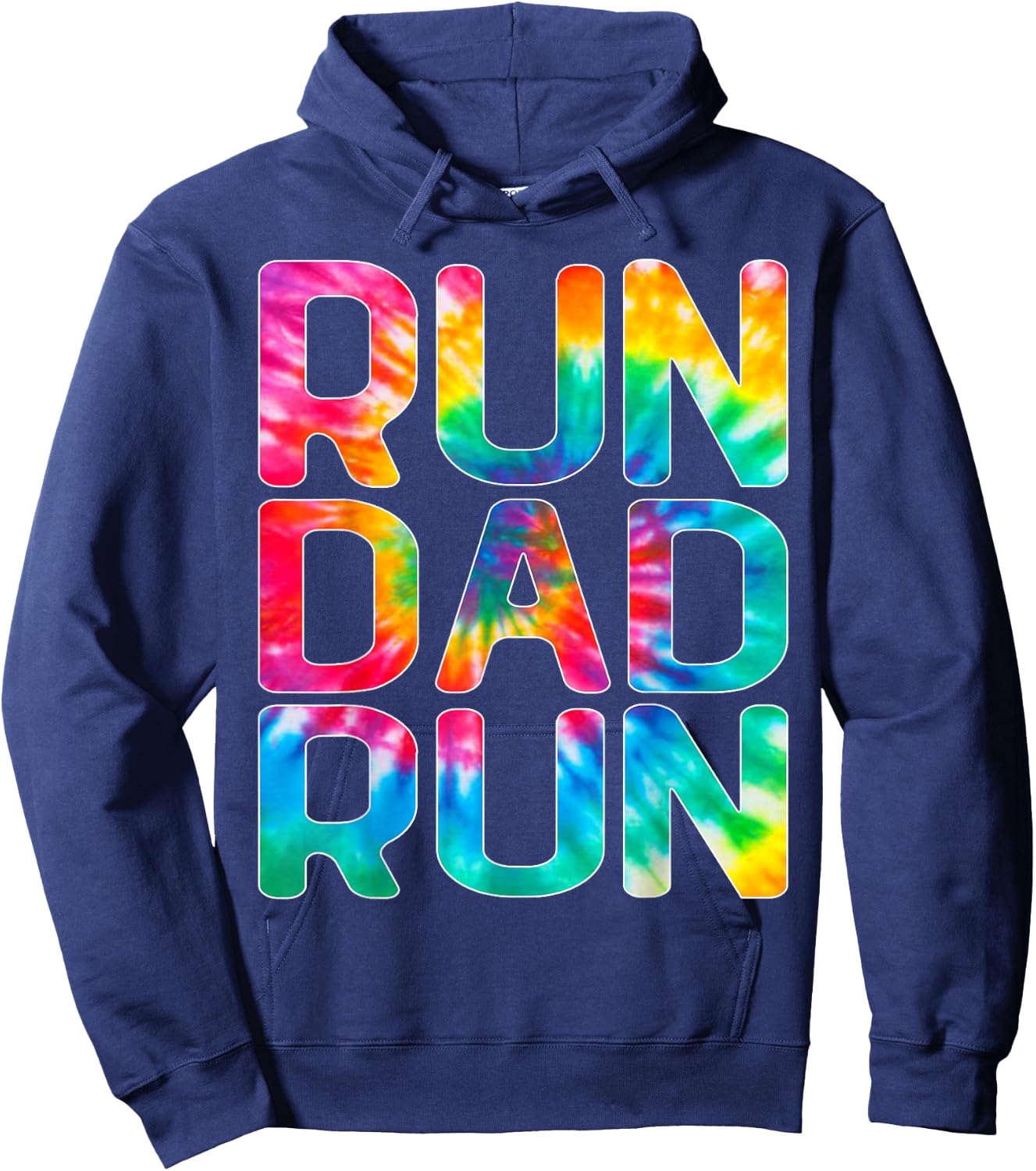 Run Dad Run Marathon Tie Dye Running Spectator Hoodie - Hoodie | Navy