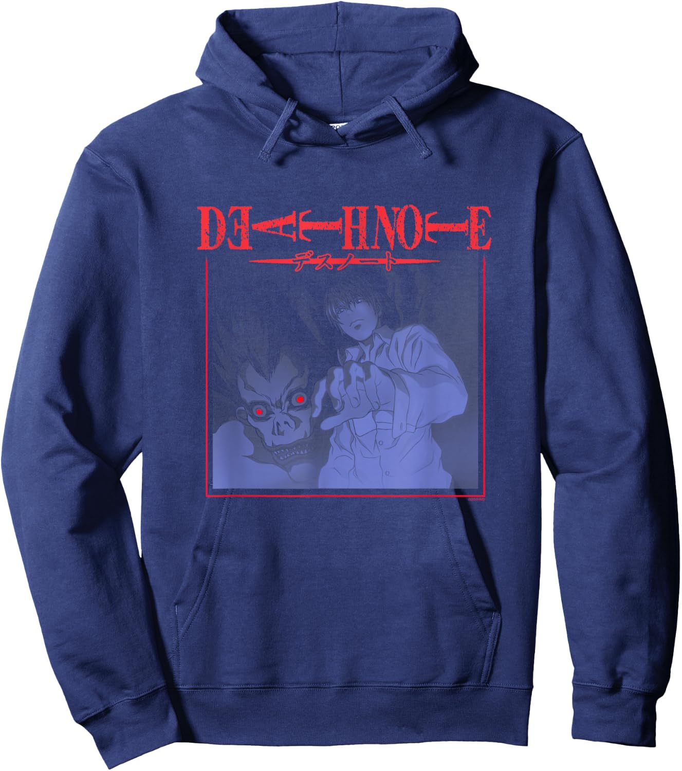 Death Note Light and Ryuk with Logo Anime Hoodie - Hoodie | Navy