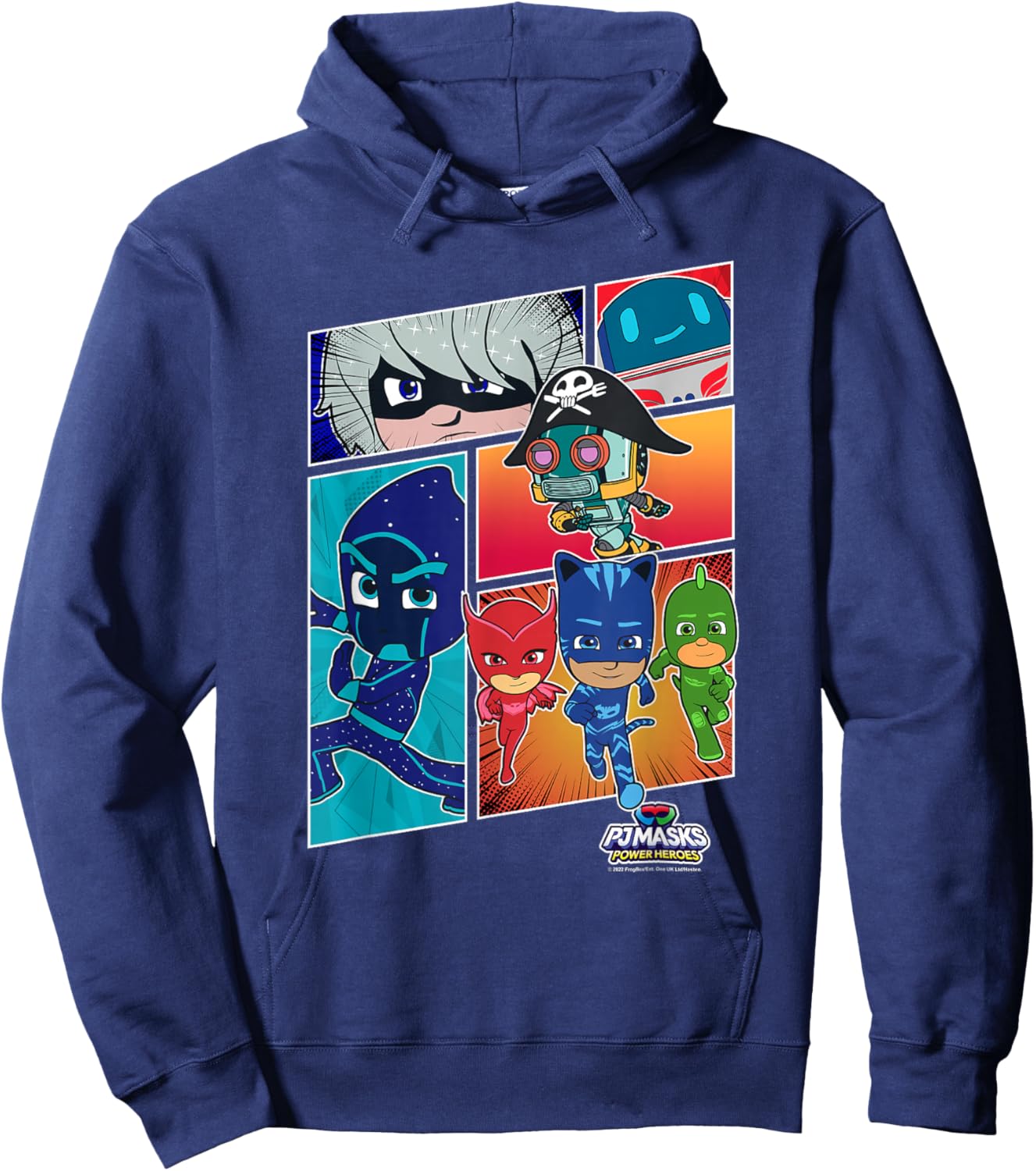 PJ Masks Group Shot Comic Panels Epic Logo Hoodie - Hoodie | Navy