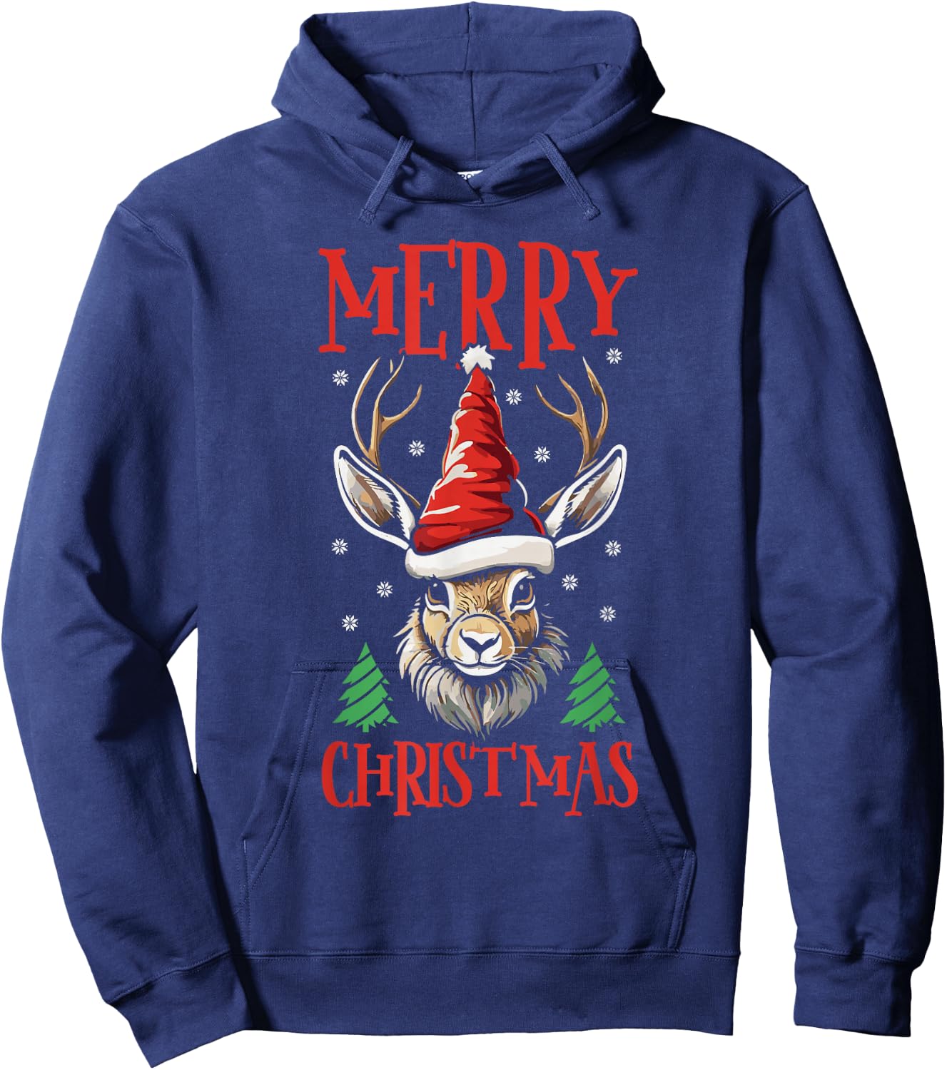 Jackalope Merry Christmas Xmas Jackalope Hoodie - Hoodie | Navy