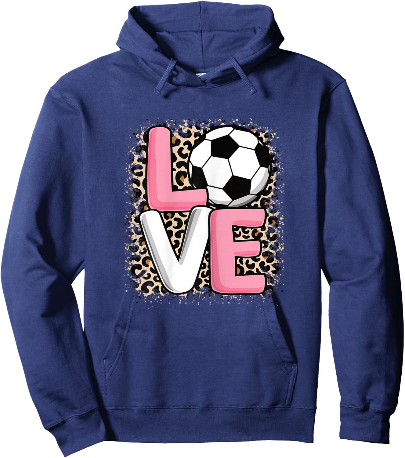 Love Soccer Women Girls Cute Soccer Player Hoodie - Hoodie | Navy