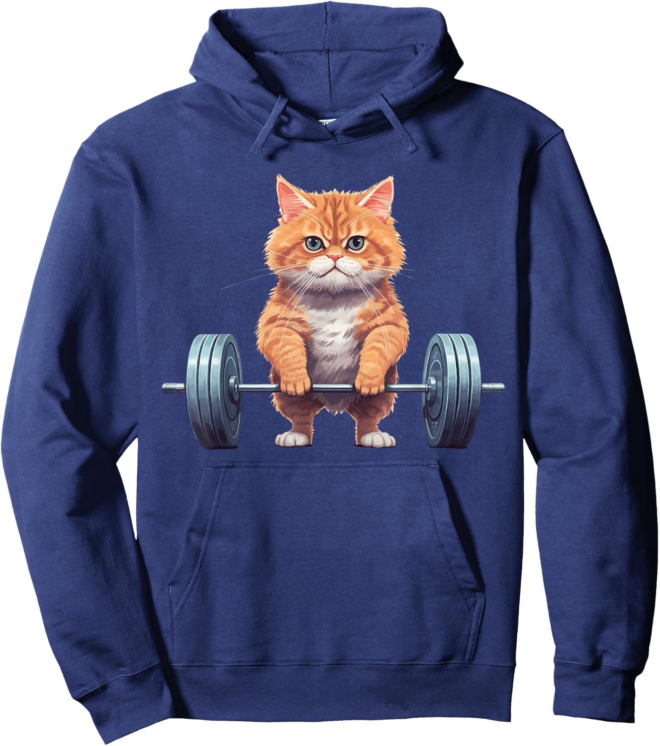 Gym Cat Deadlifting Hoodie - Hoodie | Navy