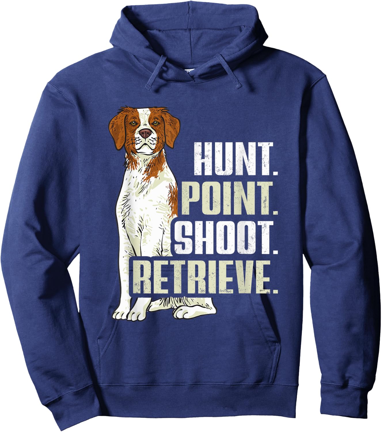 Brittany Spaniel Hunting Brittany Dog Hoodie - Hoodie | Navy
