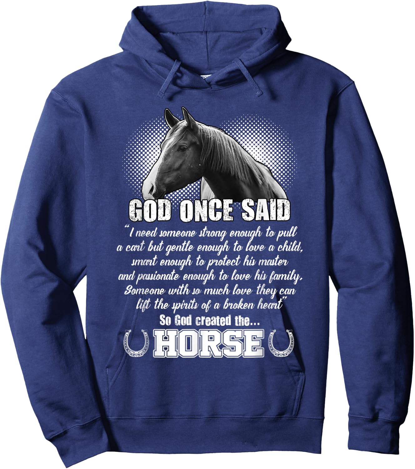 God Once Said - So God Created The Horse Hoodie - Hoodie | Navy