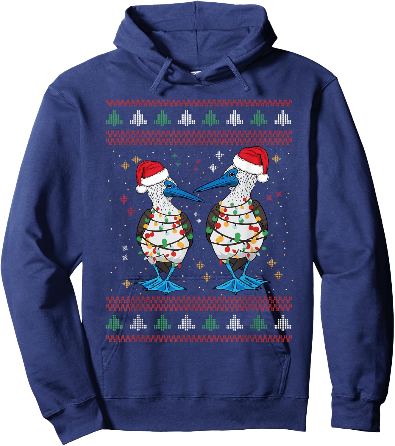 Blue Footed Booby Seabird Ugly Christmas Hoodie - Hoodie | Navy