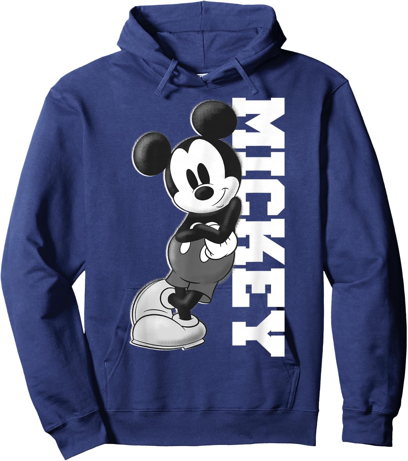 Disney Mickey Mouse Leaning on Name White Hoodie - Hoodie | Navy