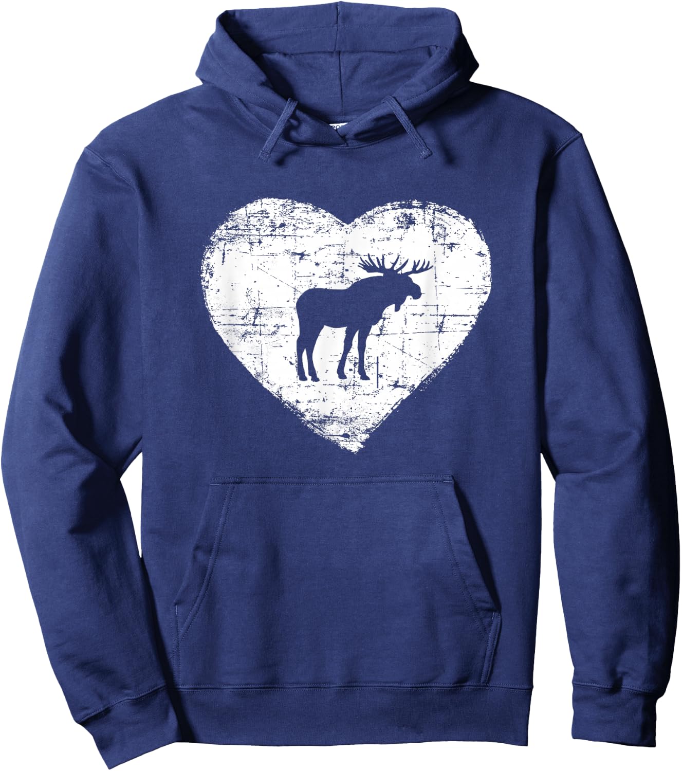 Love Moose Shirt | Moose Heart Hoodie - Hoodie | Navy