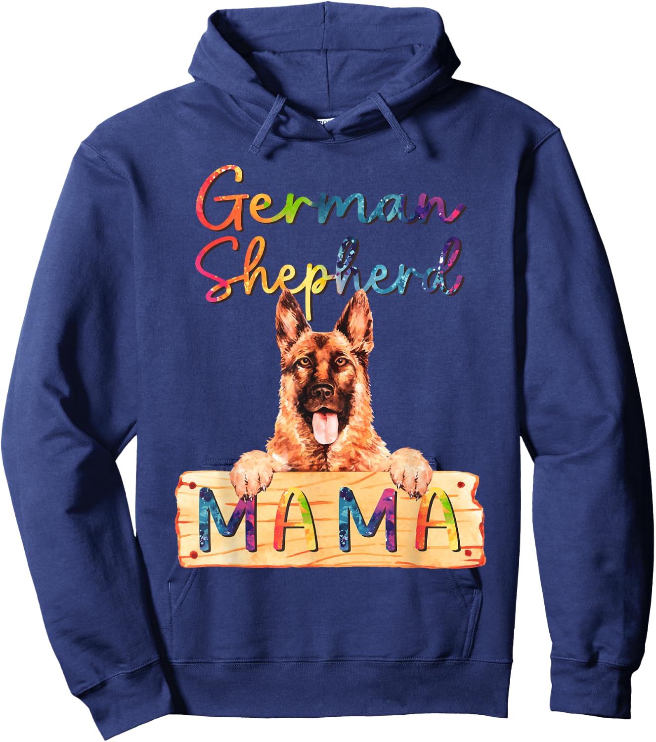 Colorful German Shepherd Mama Funny Dog Mom Hoodie - Hoodie | Navy