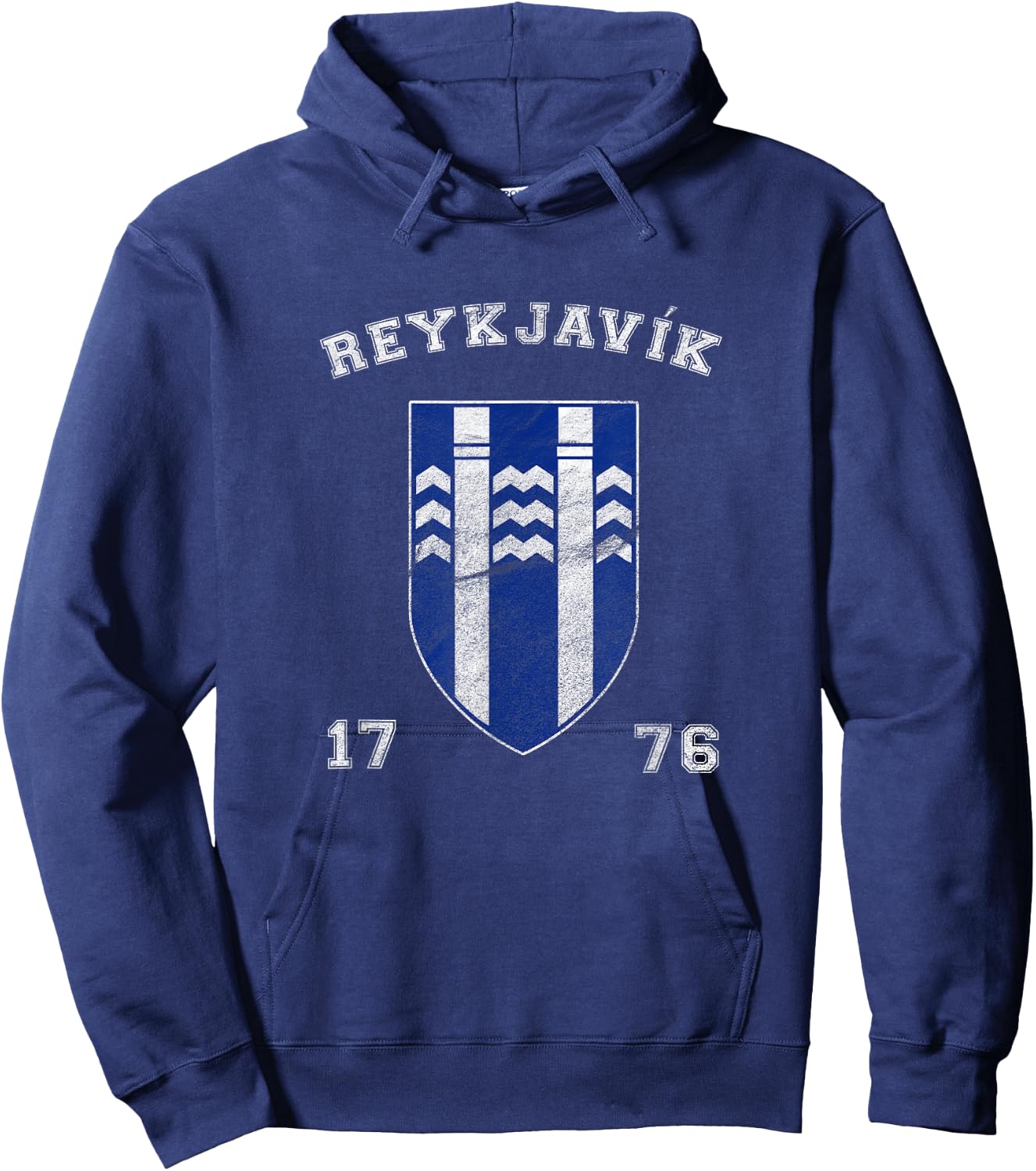 Vintage Varsity Shield Reykjavik Iceland Hoodie - Hoodie | Navy