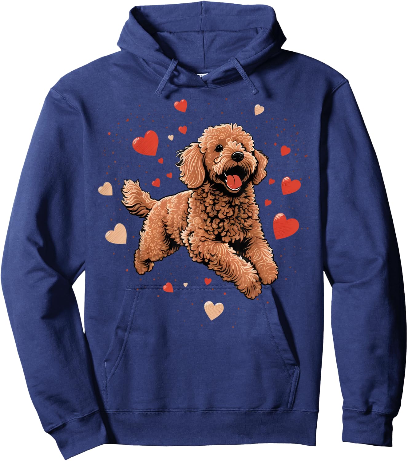 Goldendoodle Love Heart on Golden Doodle Lover Hoodie - Hoodie | Navy