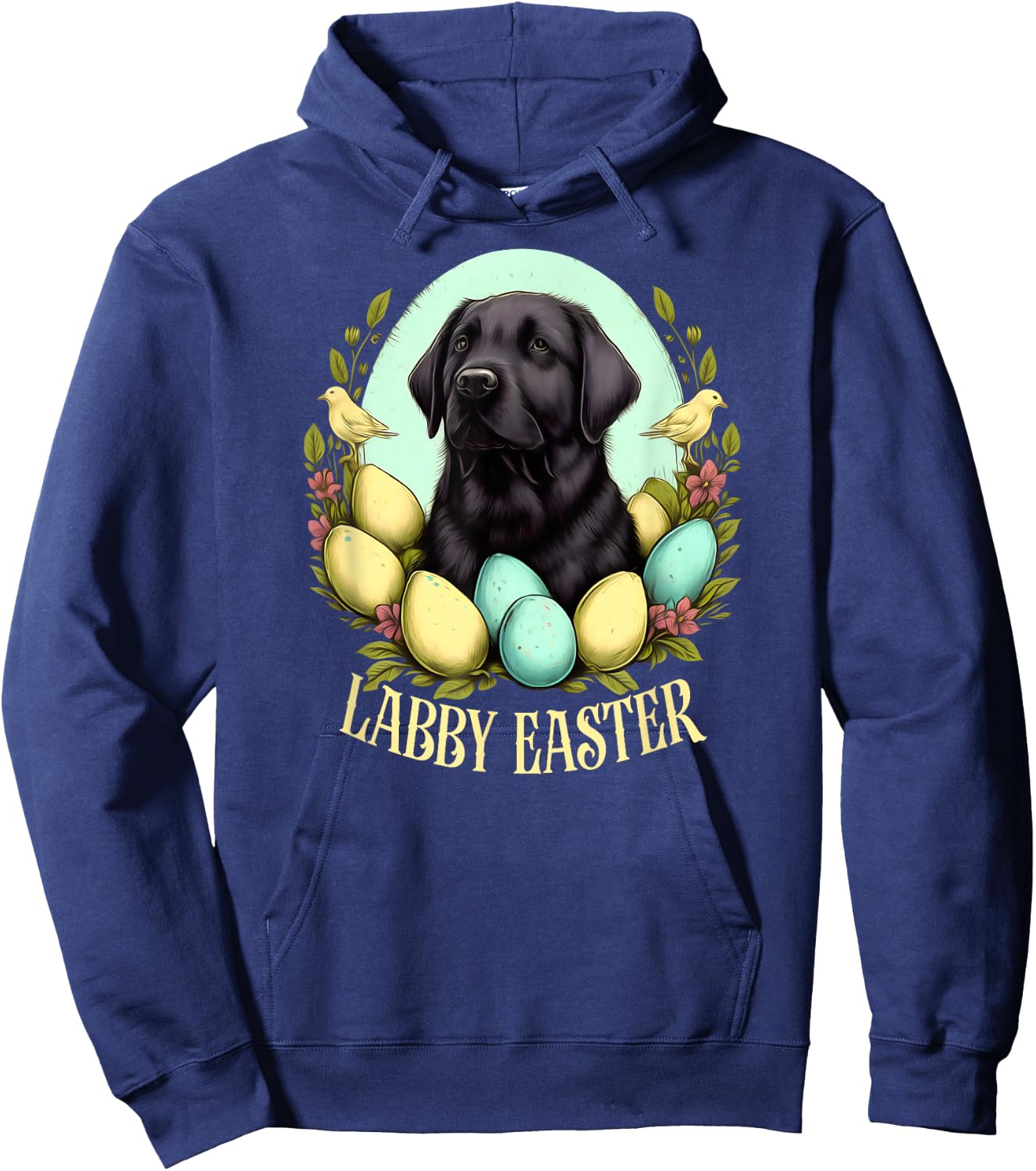 Labby Easter - Black Lab Hoodie - Hoodie | Navy