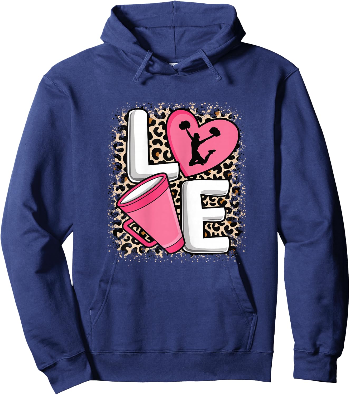 Love Cheer Cheerleader Cheerleading Women Girls Hoodie - Hoodie | Navy