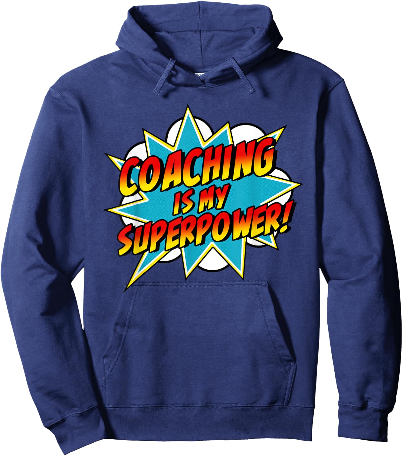 Coaching Is My Superpower | Retro Comic Coach Hoodie - Hoodie | Navy