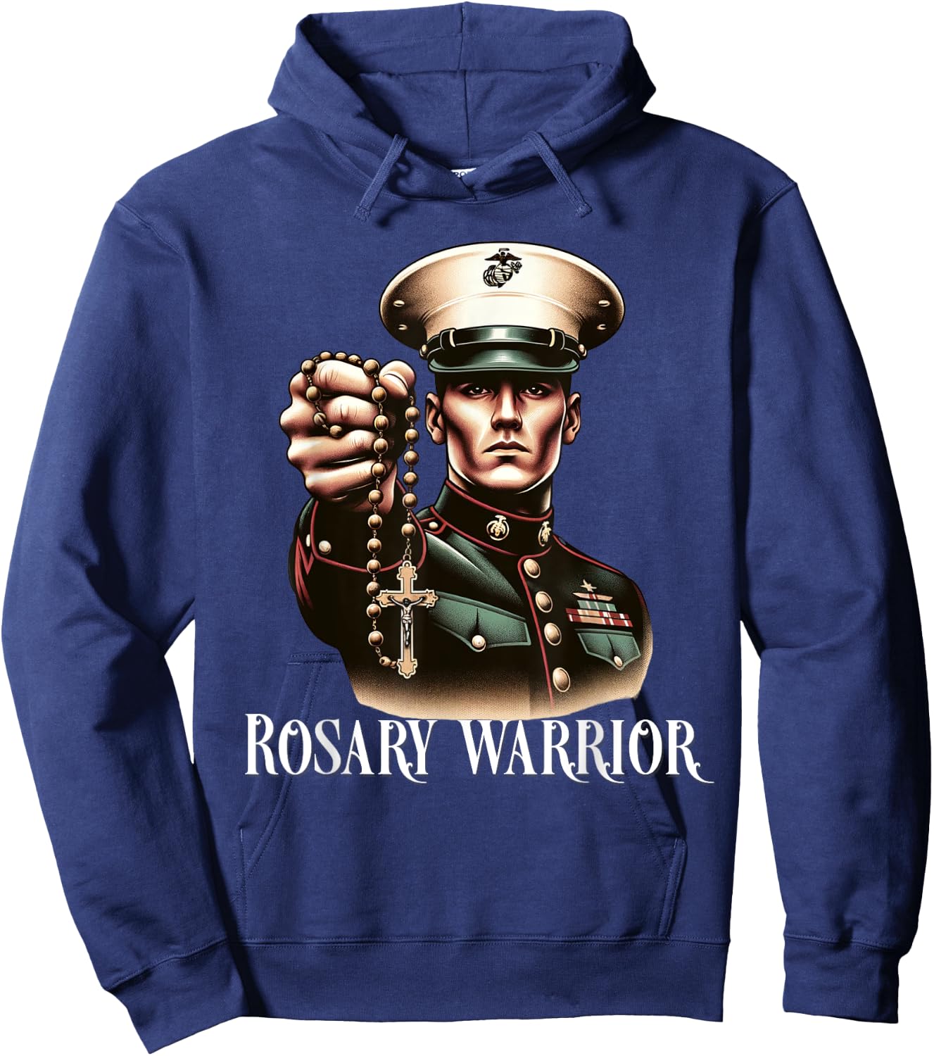 Pray The Rosary Blessed Mother Catholic Hoodie - Hoodie | Navy