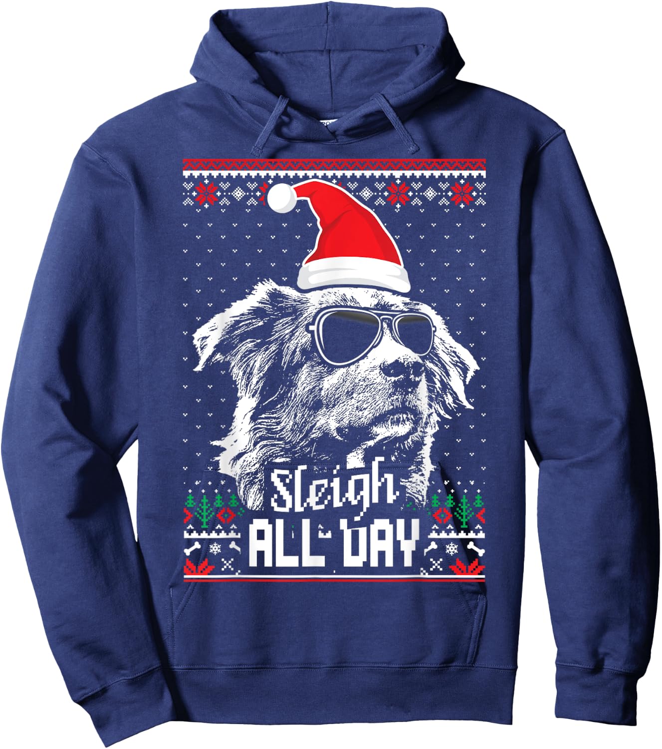 Sleigh all Day Funny Aussie Christmas Hoodie - Hoodie | Navy