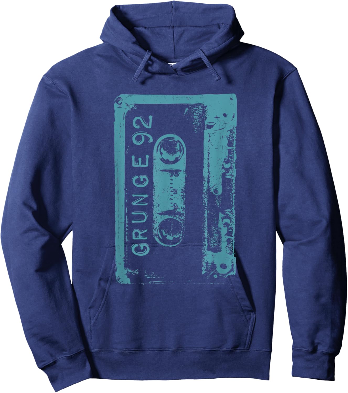 Grunge 90's Vintage Concert Mixtape Retro Hoodie - Hoodie | Navy