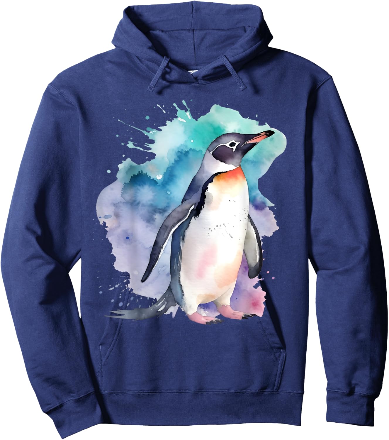 Penguin Watercolor Hoodie - Hoodie | Navy