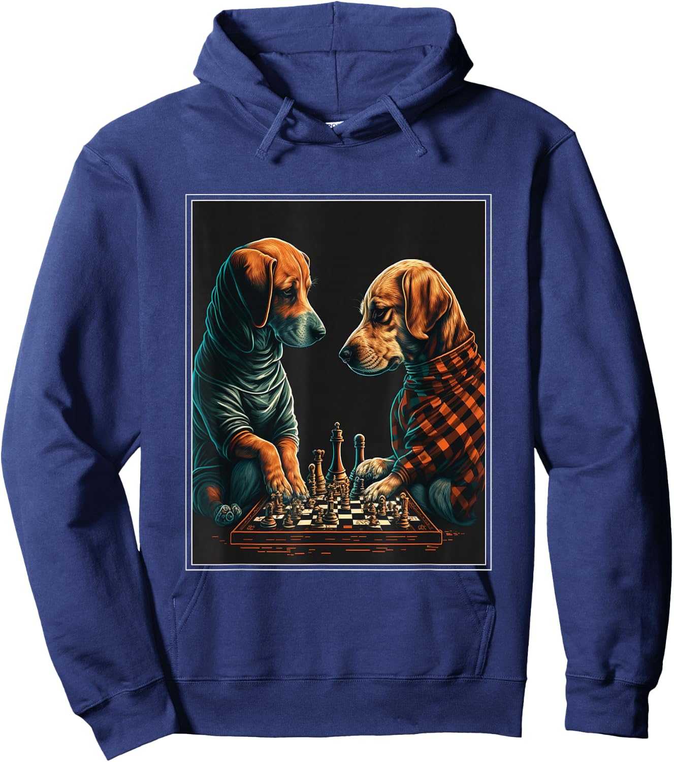 Dog Labrador Chess Player Lady King Hoodie - Hoodie | Navy