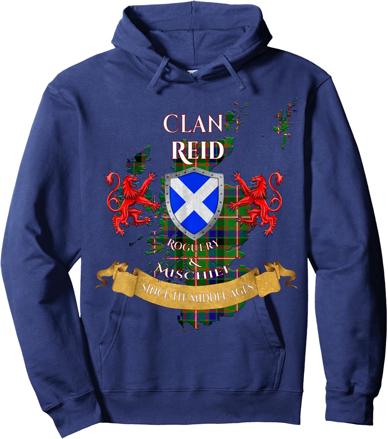 Reid Scottish Family Clan Middle Ages Mischief Hoodie - Hoodie | Navy