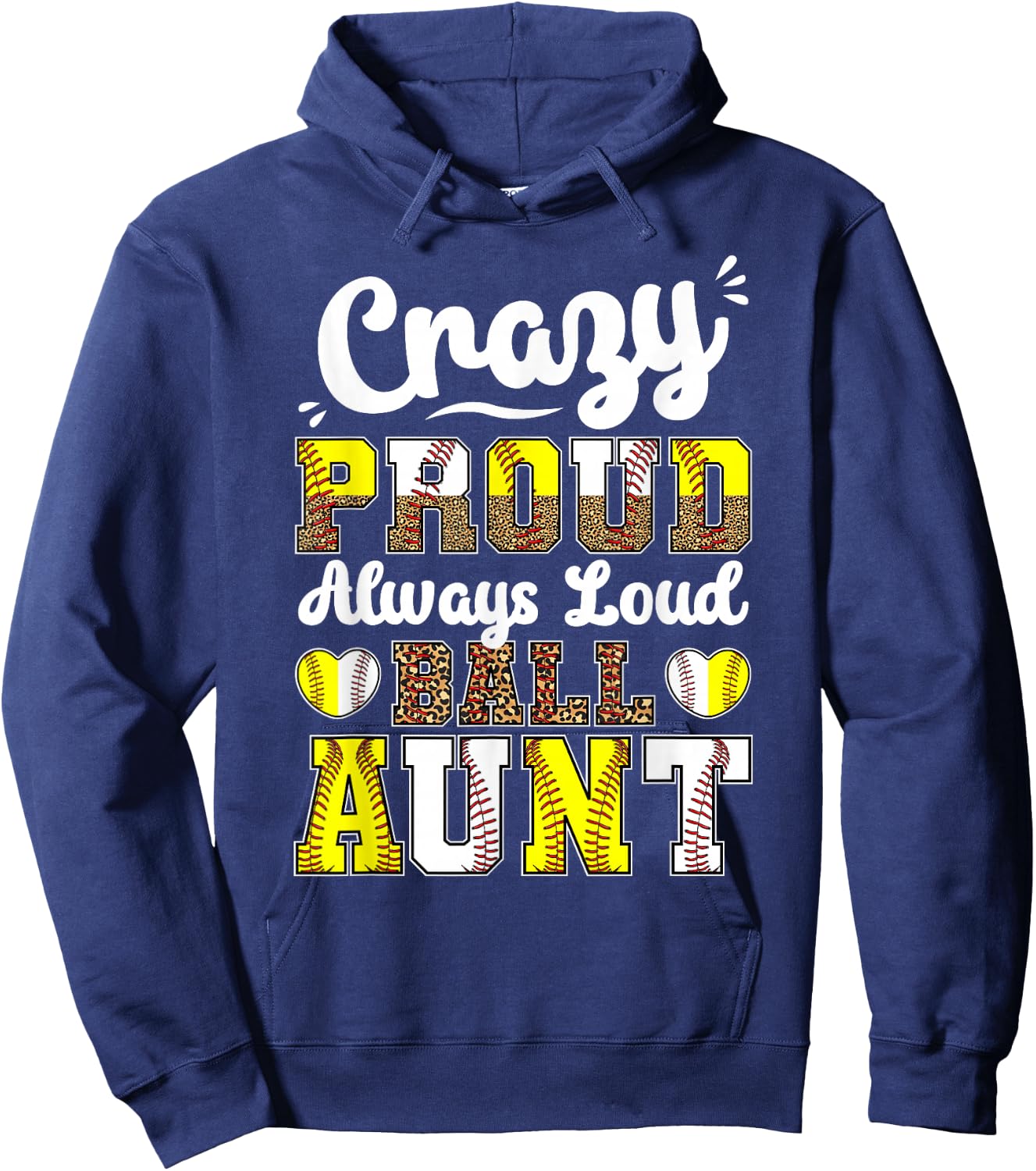 Loud Ball Auntie Softball Baseball Aunt Hoodie - Hoodie | Navy