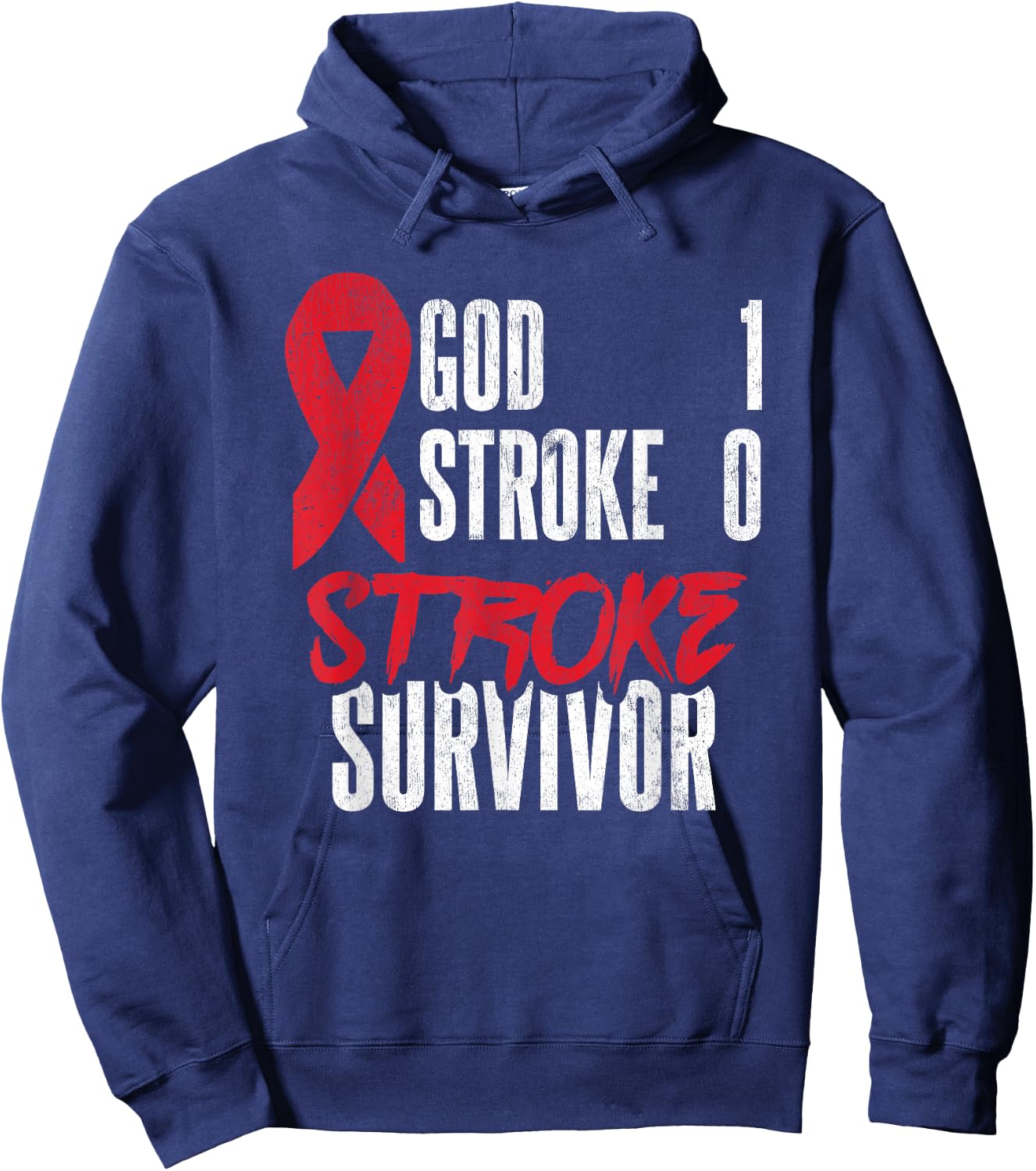 God 1 Stroke 0 Stoke Awareness Stroke Survivor Hoodie - Hoodie | Navy