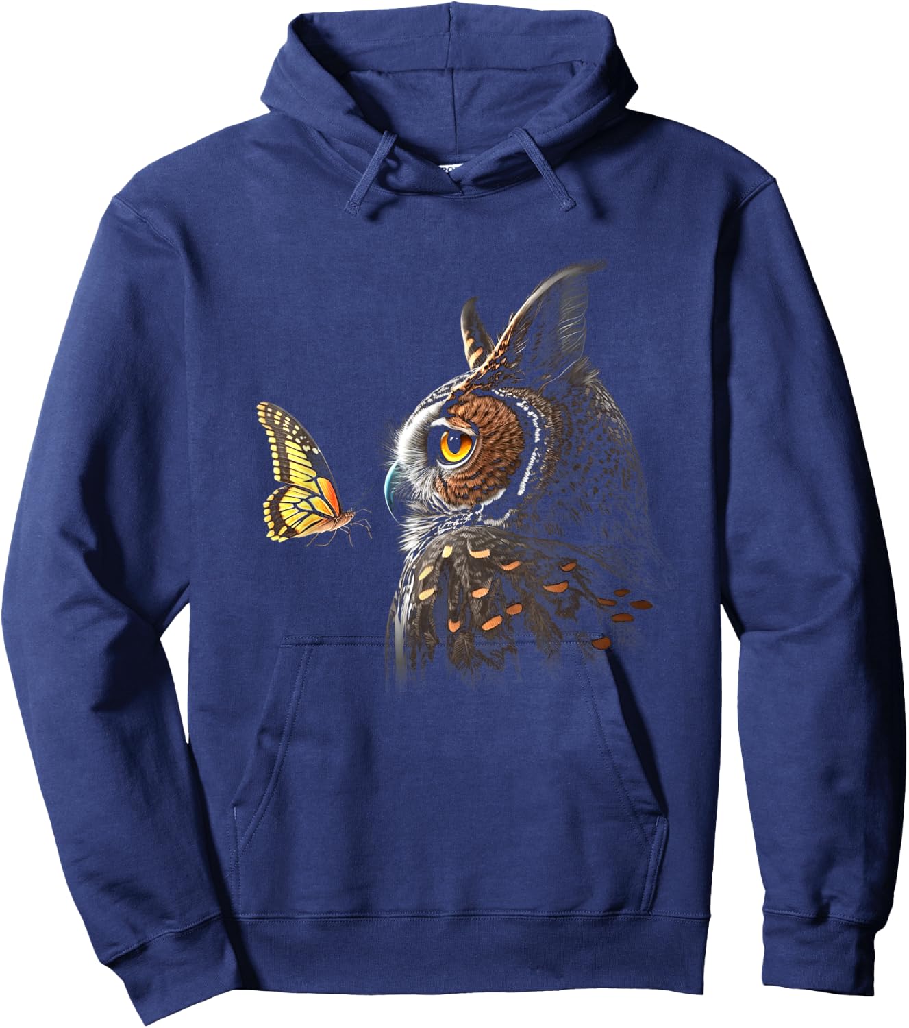 Owl With Butterfly Owl Lover Night Owl Bird Hoodie - Hoodie | Navy
