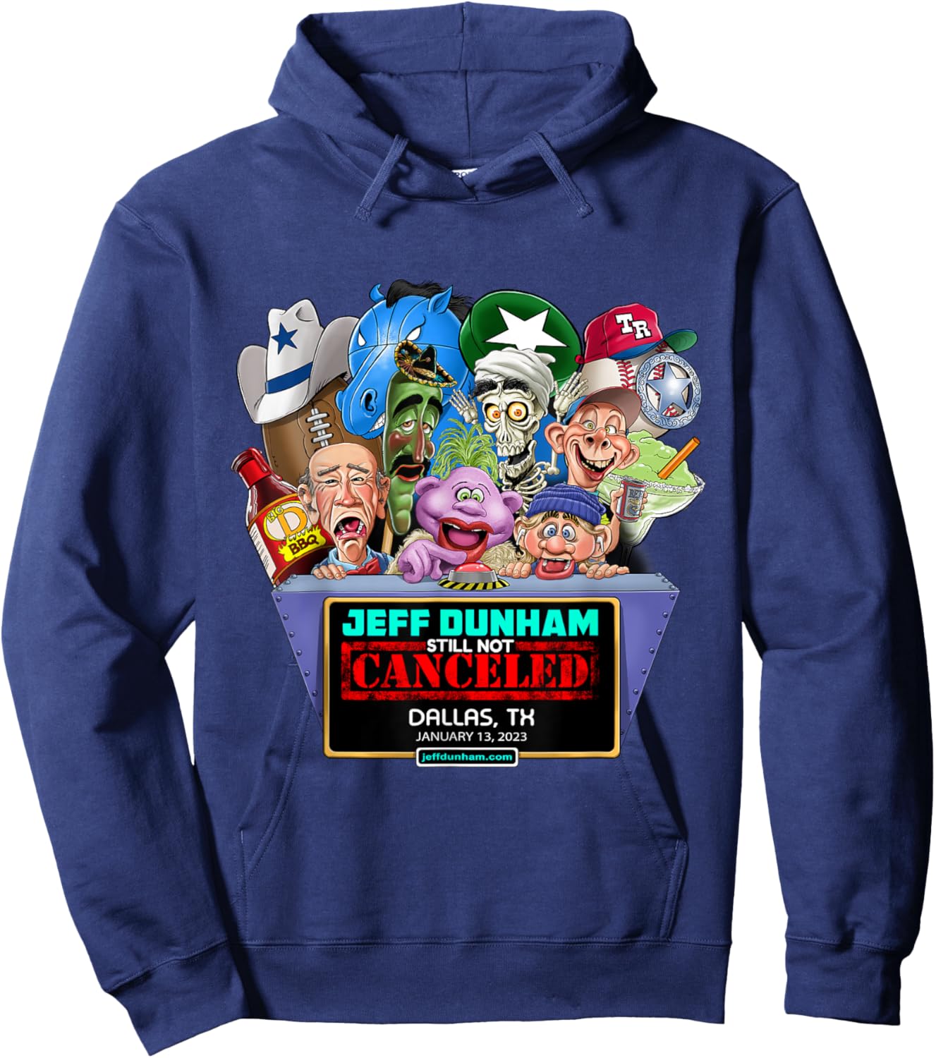 Jeff Dunham Dallas, TX (2023) Hoodie - Hoodie | Navy