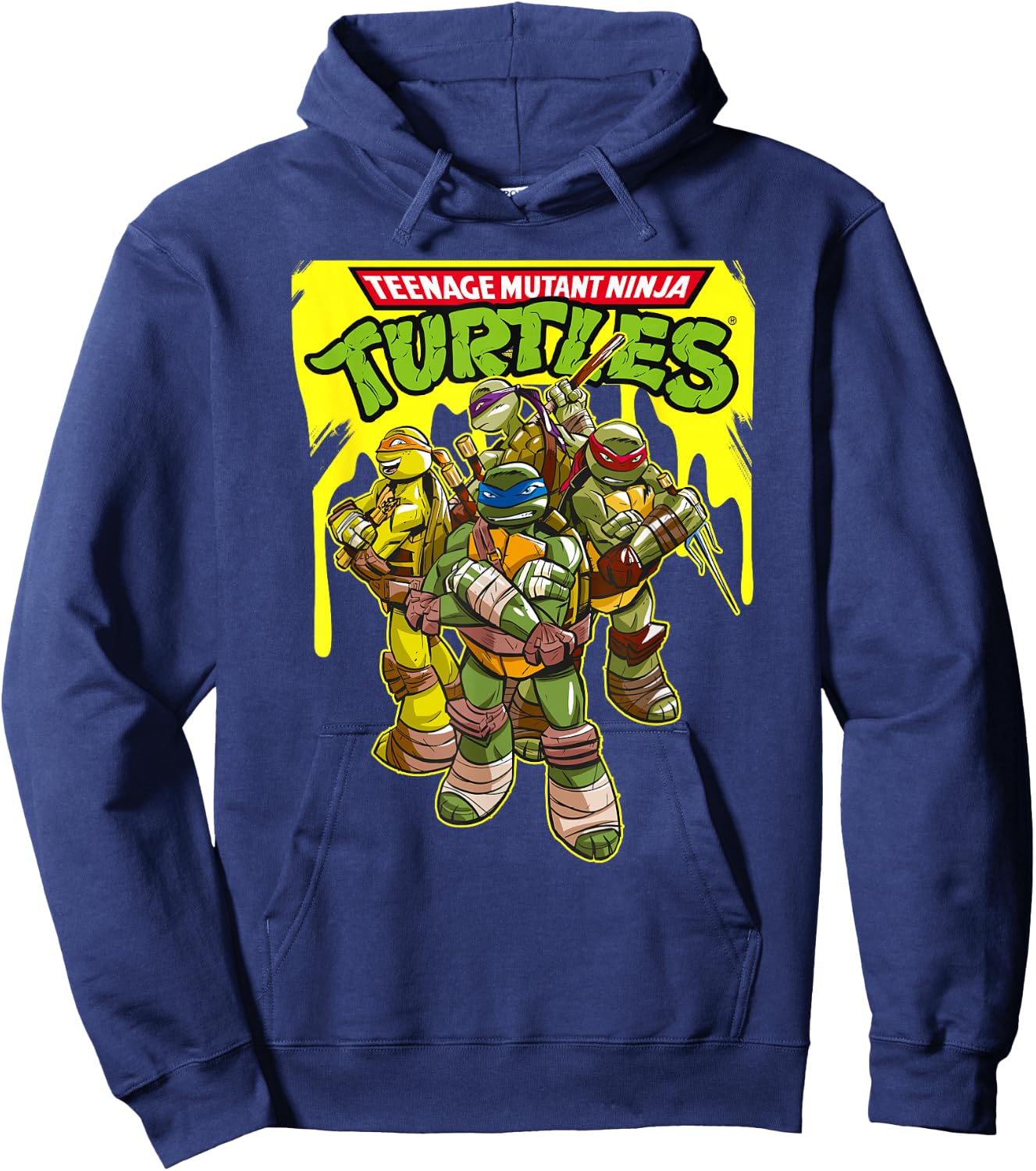 TMNT Yellow Splatter Paint Hoodie - Hoodie | Navy