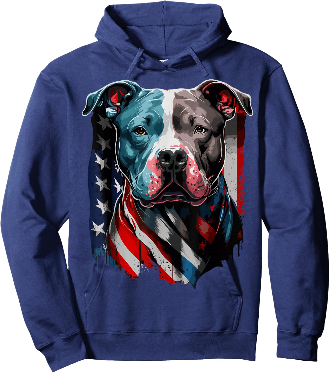 American Pitbull Terrier USA Flag Patriotic Dog Hoodie - Hoodie | Navy