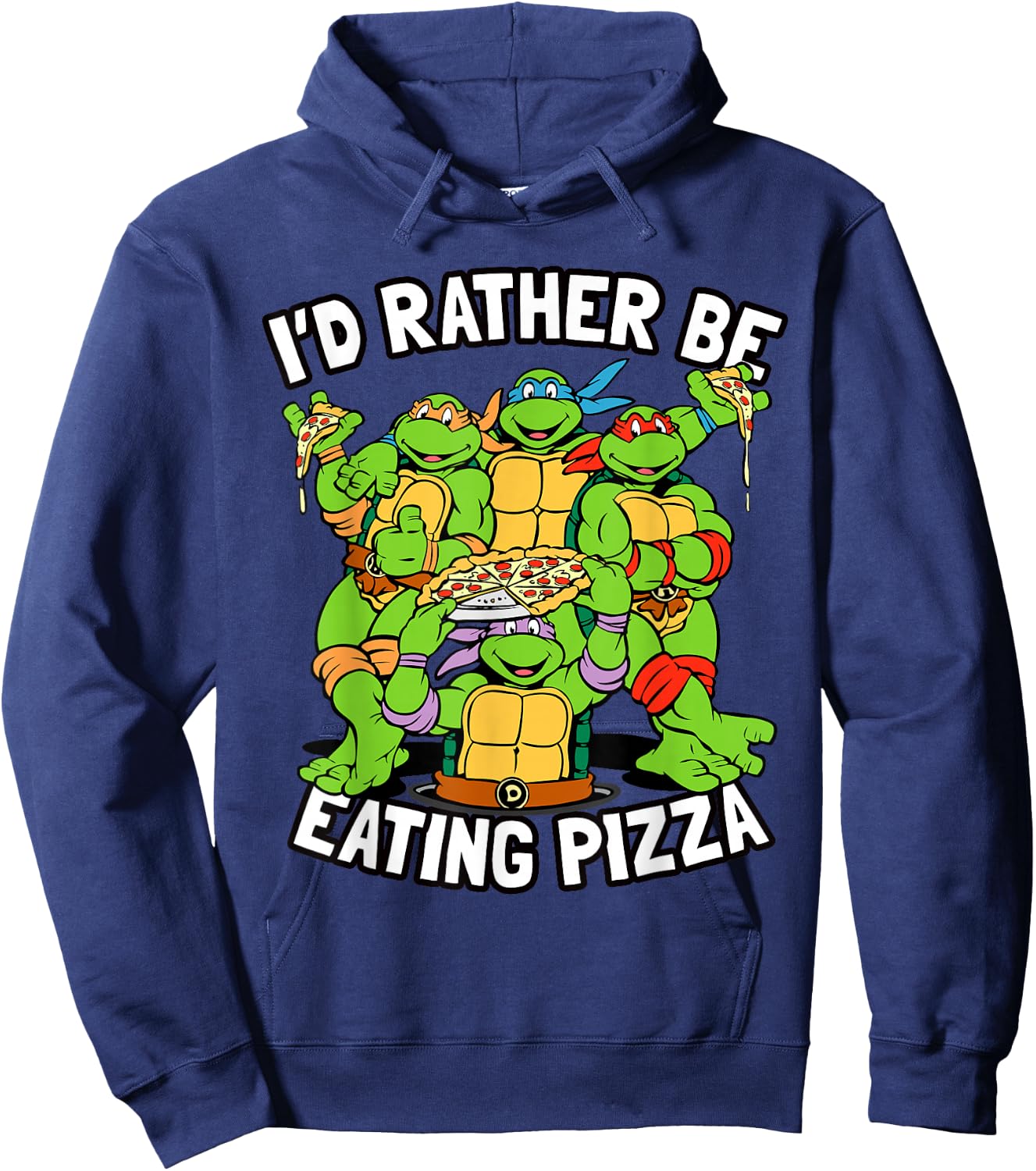 I'd Rather Be Eating Pizza TMNT Hoodie - Hoodie | Navy