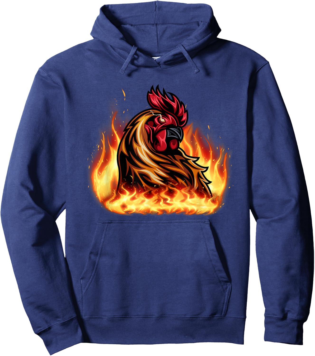 Fire Rooster Chicken Funny Women Hoodie - Hoodie | Navy