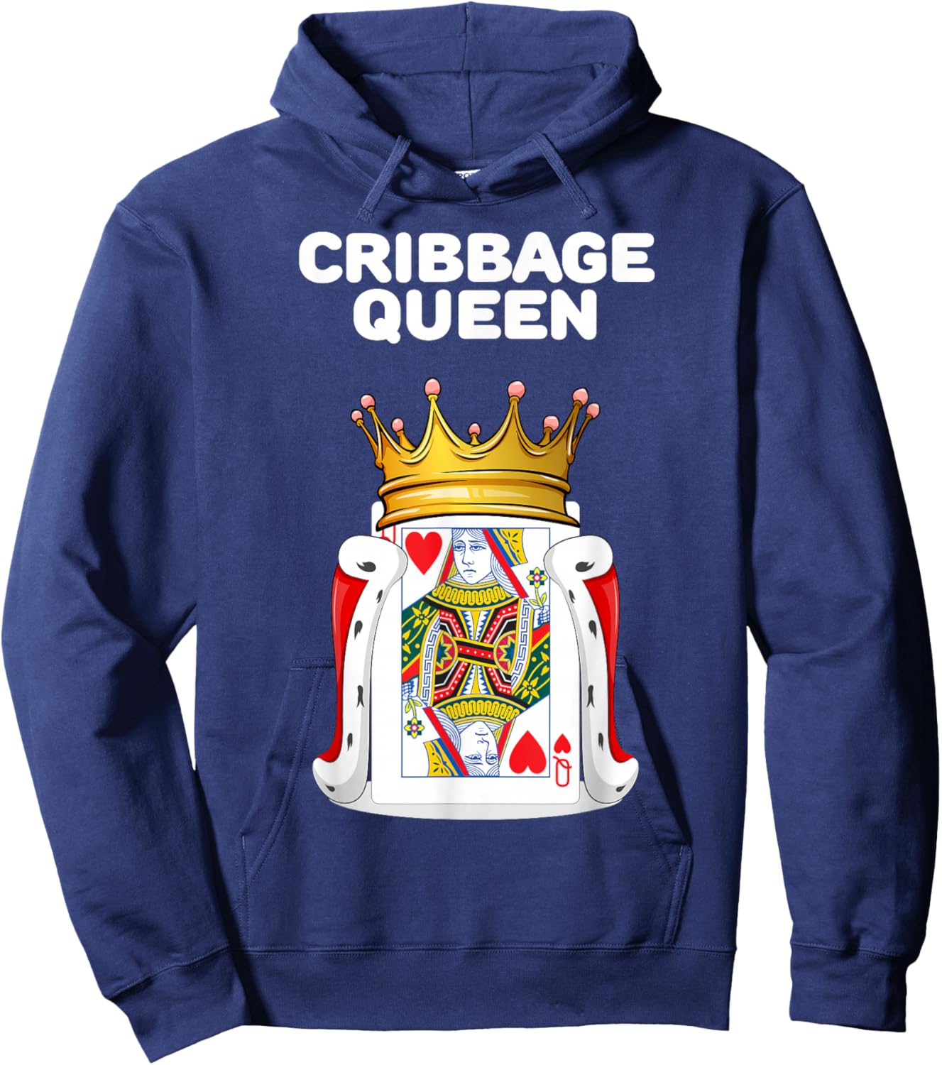Cribbage Queen | Woman Cribbage | Cribbage Hoodie - Hoodie | Navy