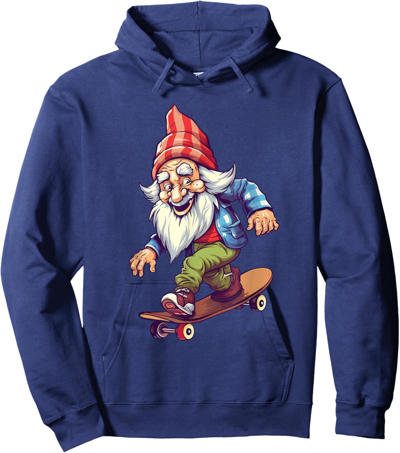 Retro Skateboarding Gnome Skateboard Hoodie - Hoodie | Navy