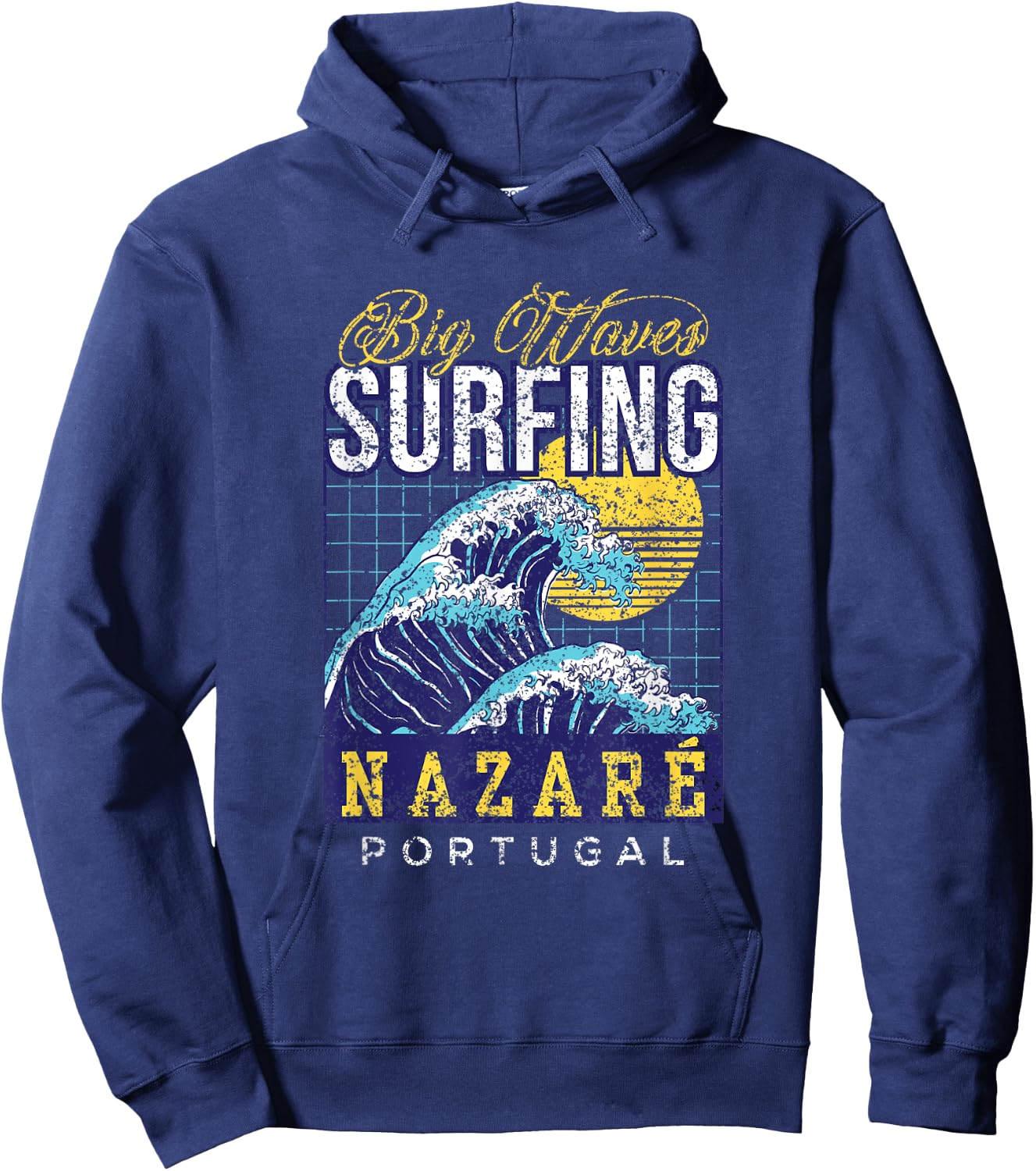 Big Wave Surfing Nazaré Portugal Surfer Surf Hoodie - Hoodie | Navy