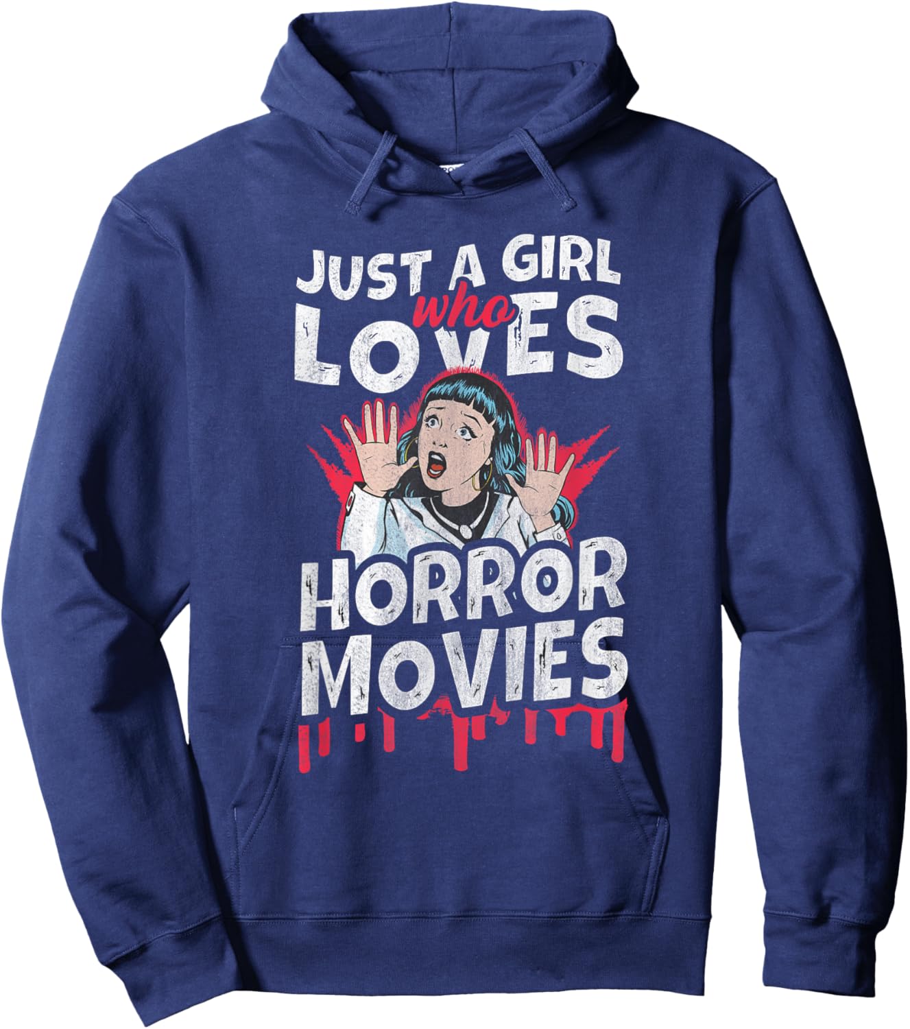 Just a Girl who loves Horror Movies Hoodie - Hoodie | Navy