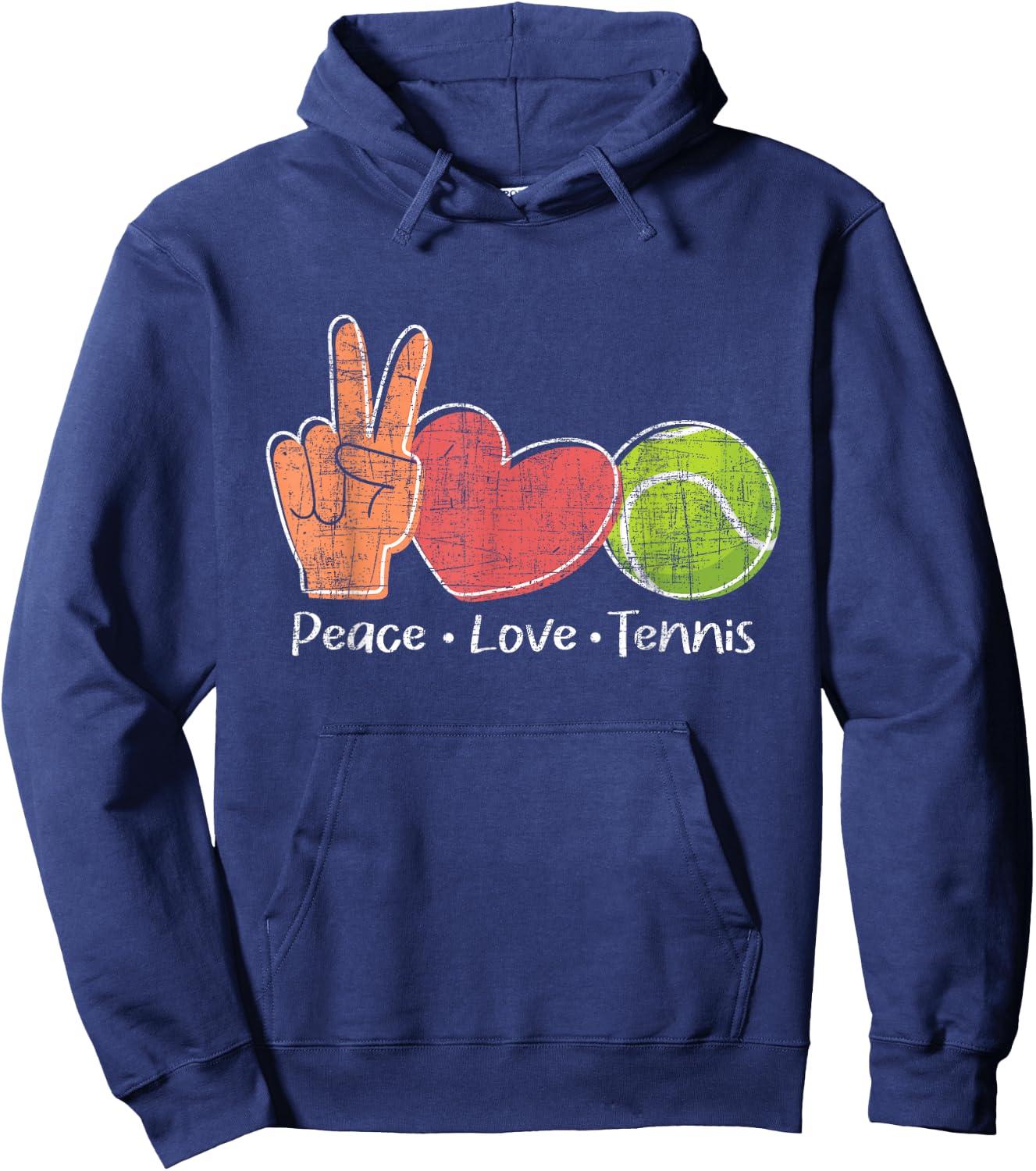 Peace Love Tennis - Tournament Player Hoodie - Hoodie | Navy