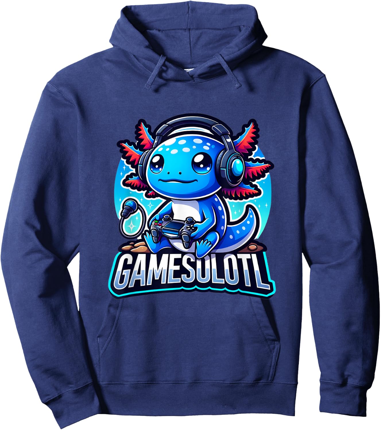 Gamesolotl Axolotl Gamer kawaii Anime kids Hoodie - Hoodie | Navy