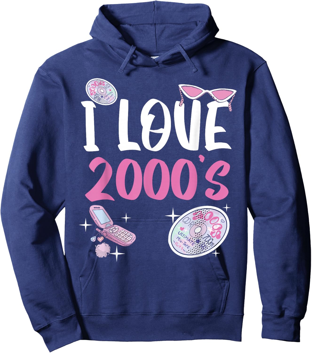 I Love 2000's Era Baby Birth Year Generation Z Hoodie - Hoodie | Navy