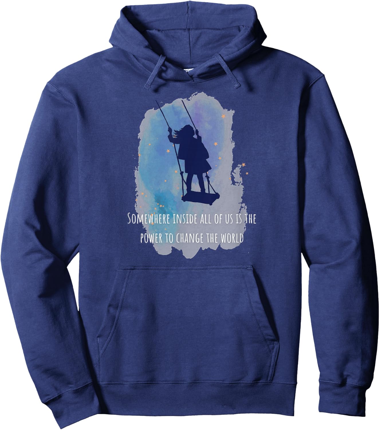 Matilda Watercolour Somewhere Inside All of Us Hoodie - Hoodie | Navy