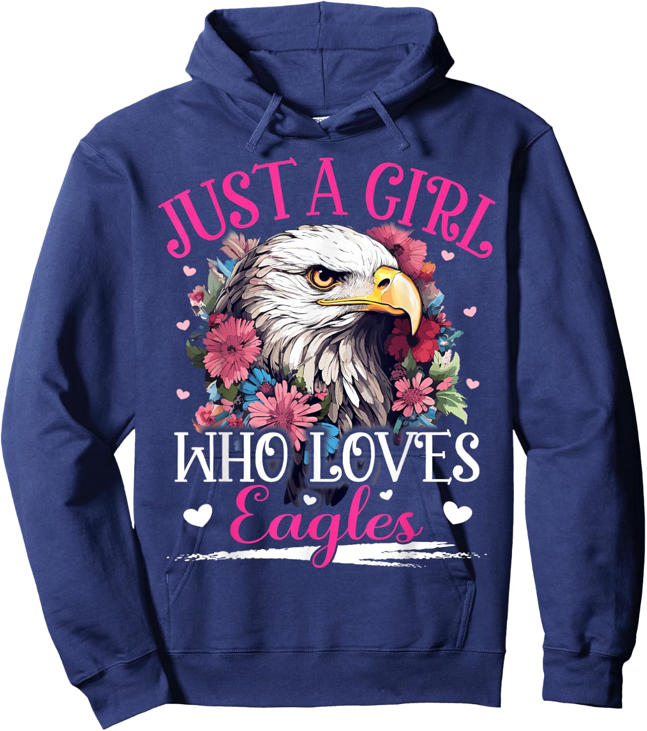 Just A Girl Who Loves Eagle Bird Girls Hoodie - Hoodie | Navy