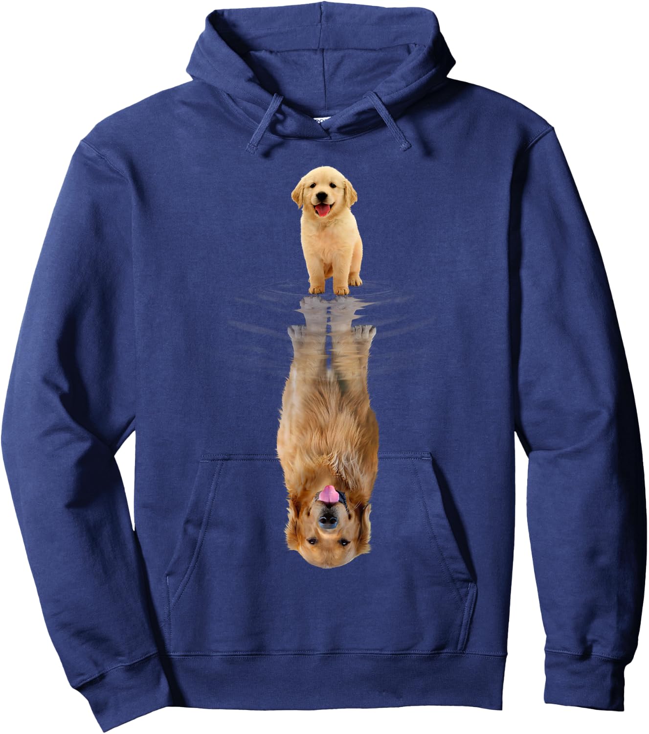Golden Retriever Puppy Dad Reflection Graphic Hoodie - Hoodie | Navy