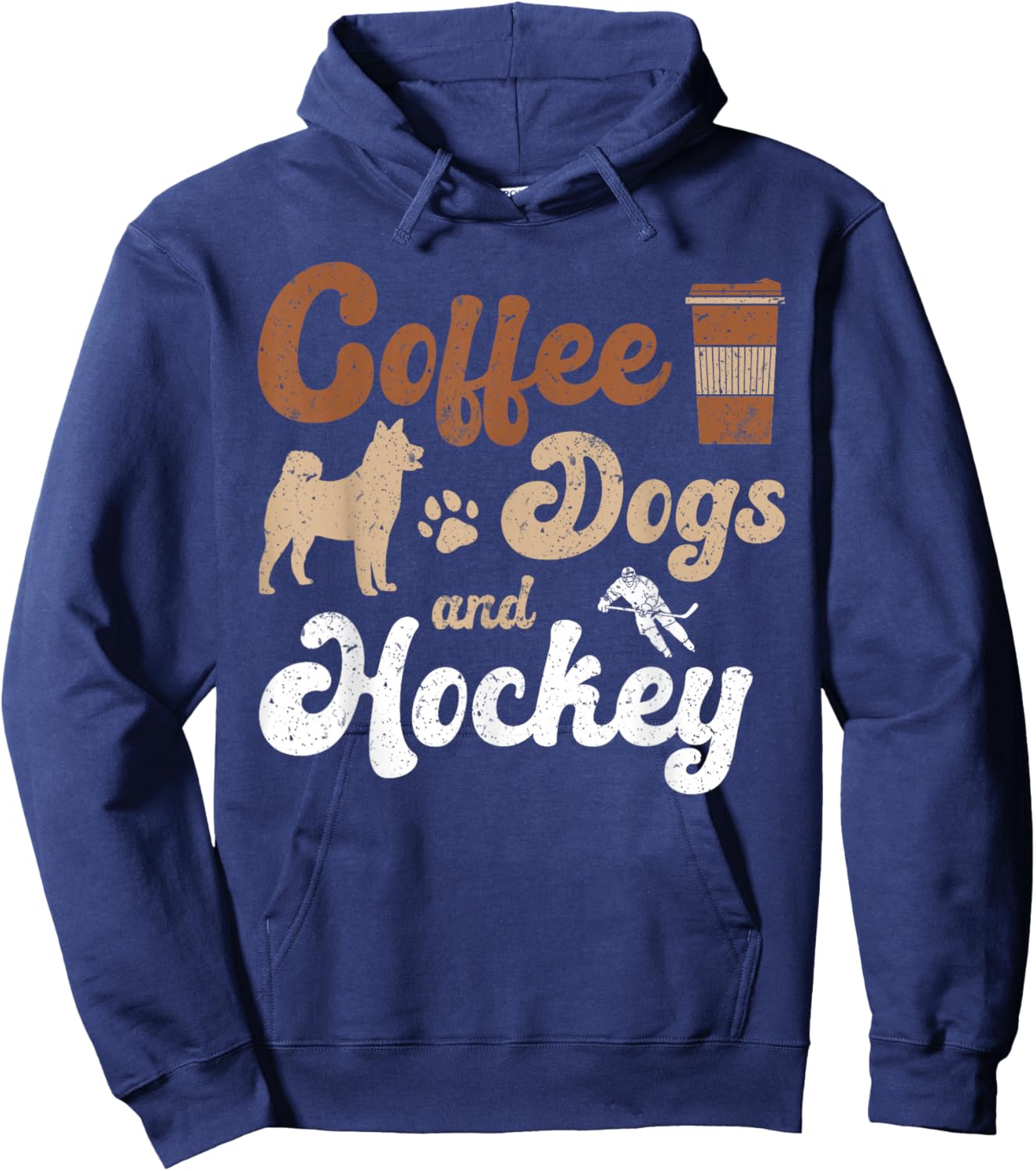 Coffee Dogs Hockey Ice Hockey Player Hoodie - Hoodie | Navy