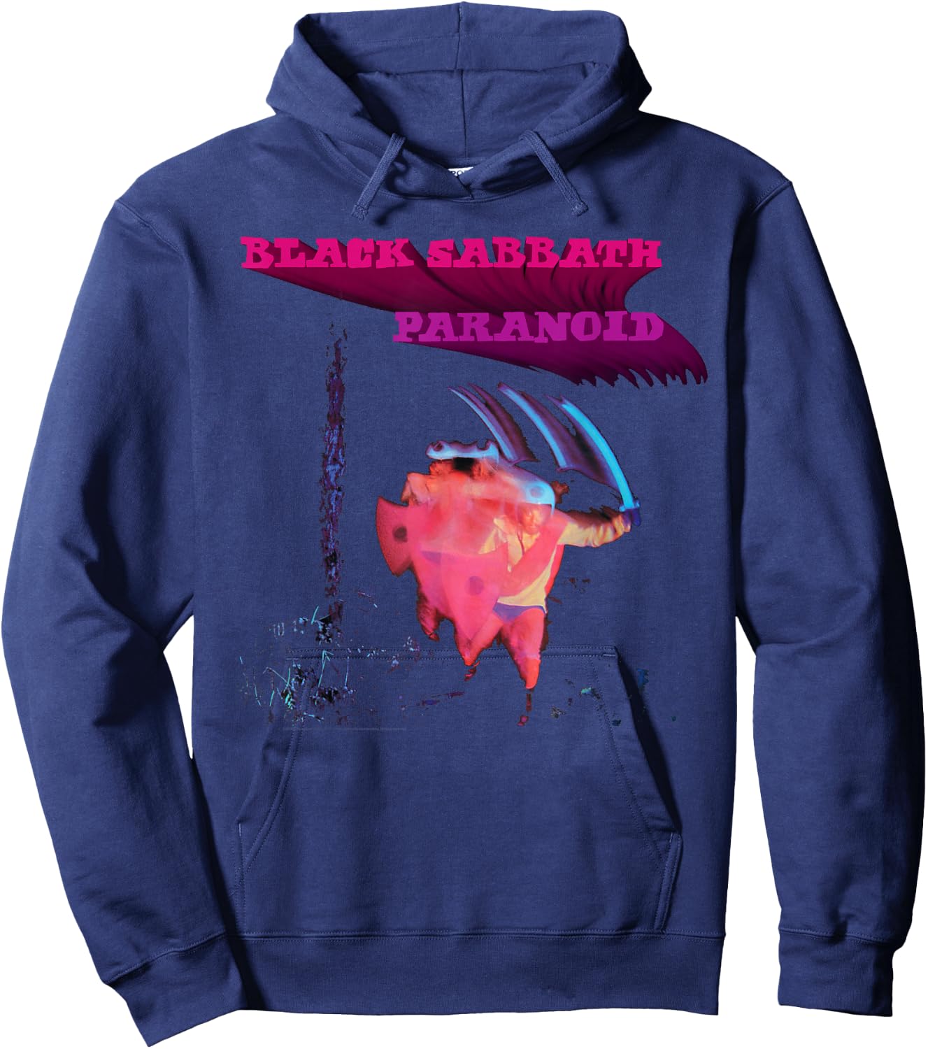 Black Sabbath Official Paranoid Motion Trails Hoodie - Hoodie | Navy
