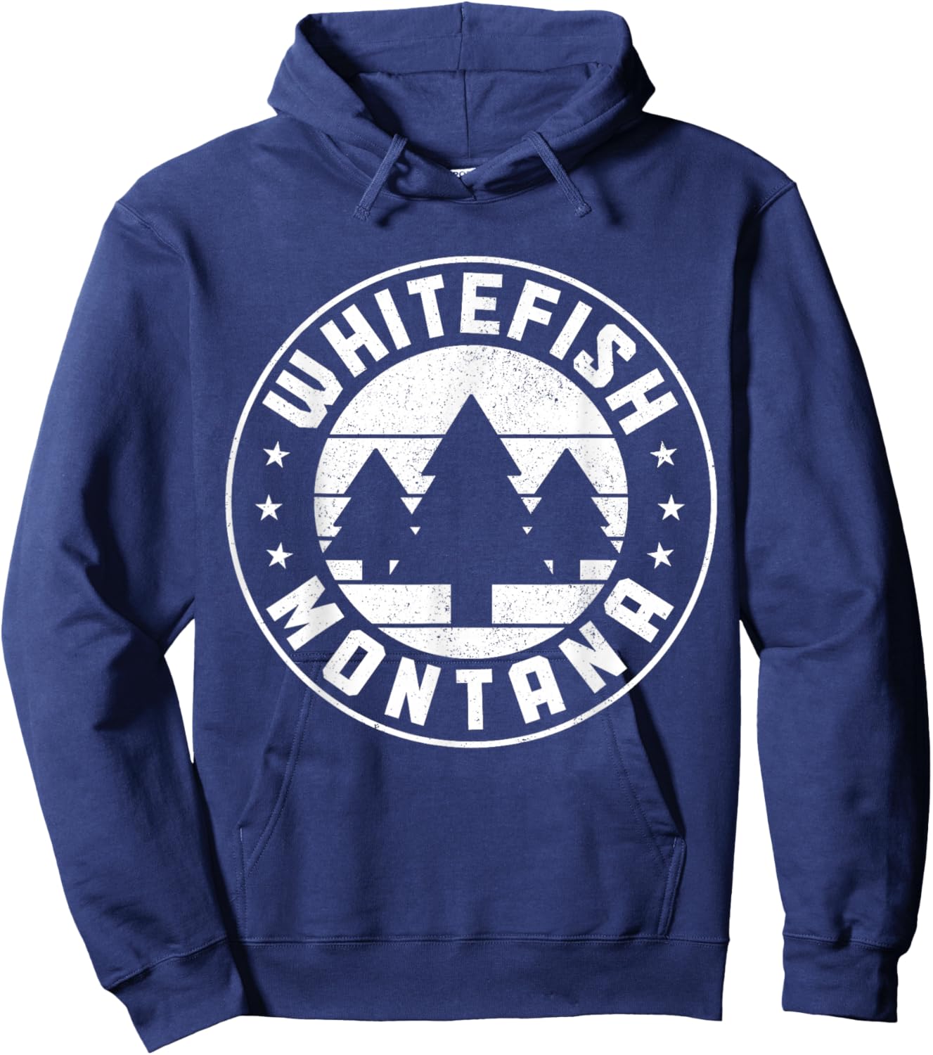 Whitefish Montana Vintage Hoodie - Hoodie | Navy
