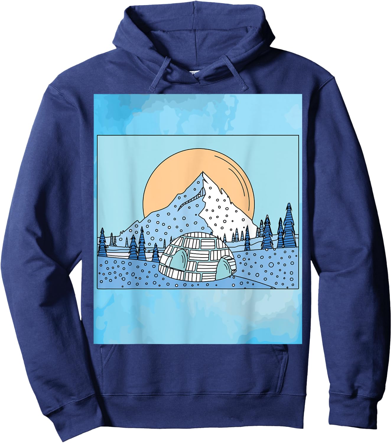 Igloo snow and ice landscape Hoodie - Hoodie | Navy
