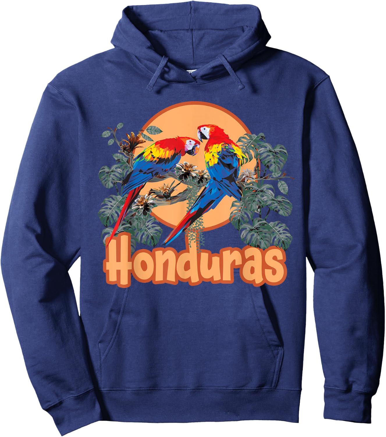 Honduran Scarlet Macaw Men Women Honduras Hoodie - Hoodie | Navy