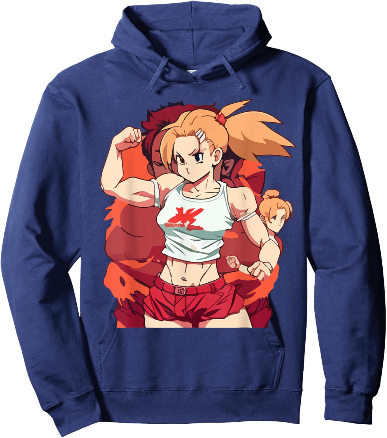 Anime Girl Fighter | Anime Gym Cute Hoodie - Hoodie | Navy