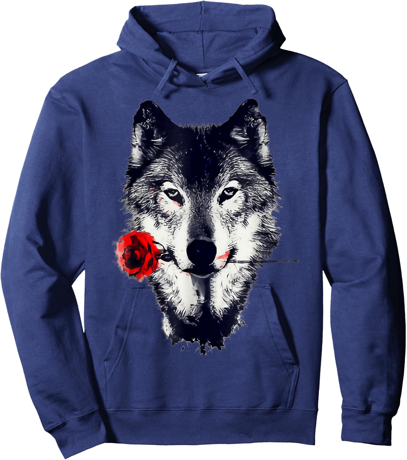 Wolf Rose Art Gift Hoodie - Hoodie | Navy