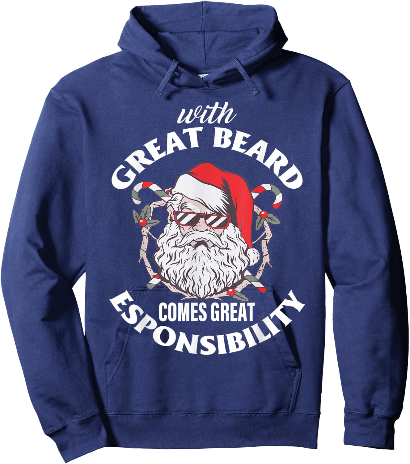 With Great Beard Comes Great Responsibility Hoodie - Hoodie | Navy